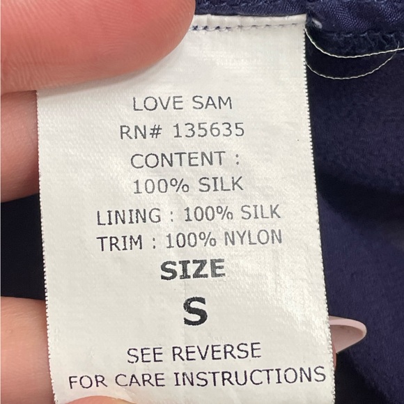 LOVE SAM Anthropologie Silk Blouse Sheer Long sleeve Boho Top  | Small - Purple - Picture 9 of 10